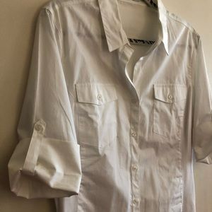Alfred Sung XL white button up blouse